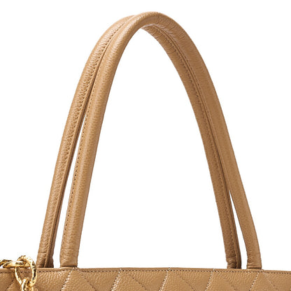 CHANEL Chanel Matelasse Reissue Tote Bag Caviar Skin Beige Gold-Tone Hardware, Pre-Owned