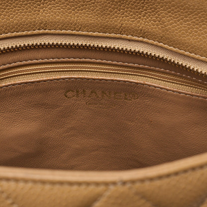 CHANEL Chanel Matelasse Reissue Tote Bag Caviar Skin Beige Gold-Tone Hardware, Pre-Owned