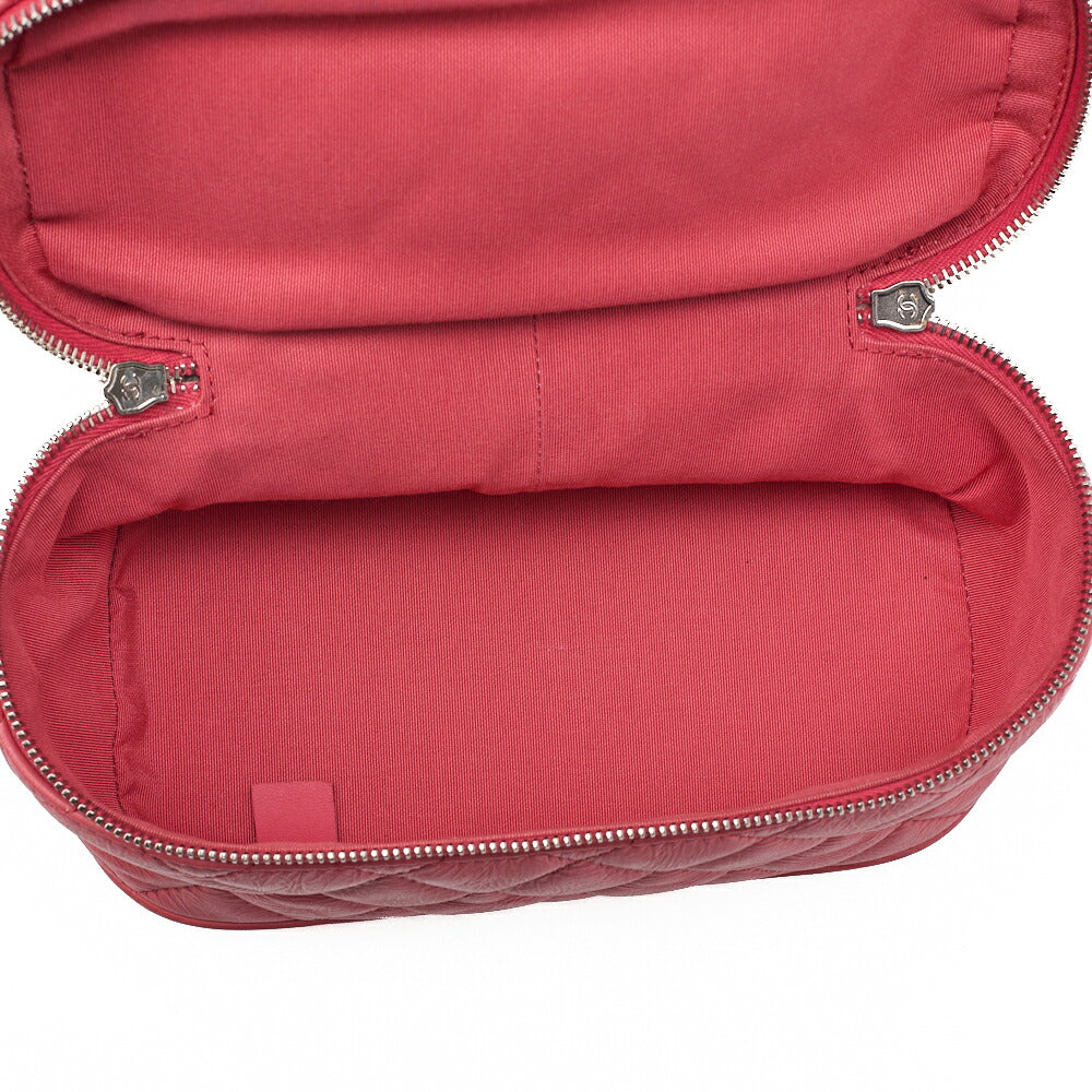 CHANEL Vintage Calf Matelasse Turn Lock Backpack Style Chain Shoulder Pink Silver-Tone Hardware, Pre-Owned