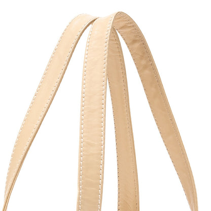CHANEL Coco Mark Wild Stitch Flap Tote Bag Calf Leather Beige Gold-Tone Hardware, Pre-Owned