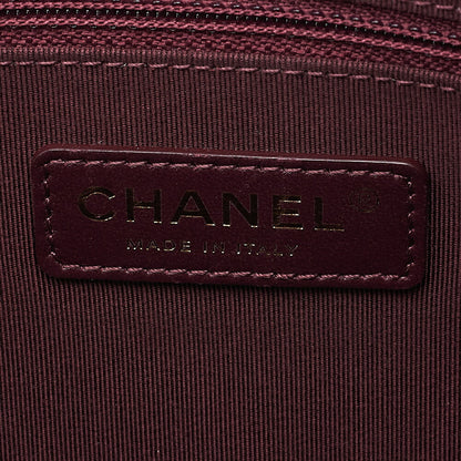 CHANEL Sparkle Leather Matelasse with Coco Charm Double Chain Shoulder Black Gold-Tone Hardware, Pre-Owned