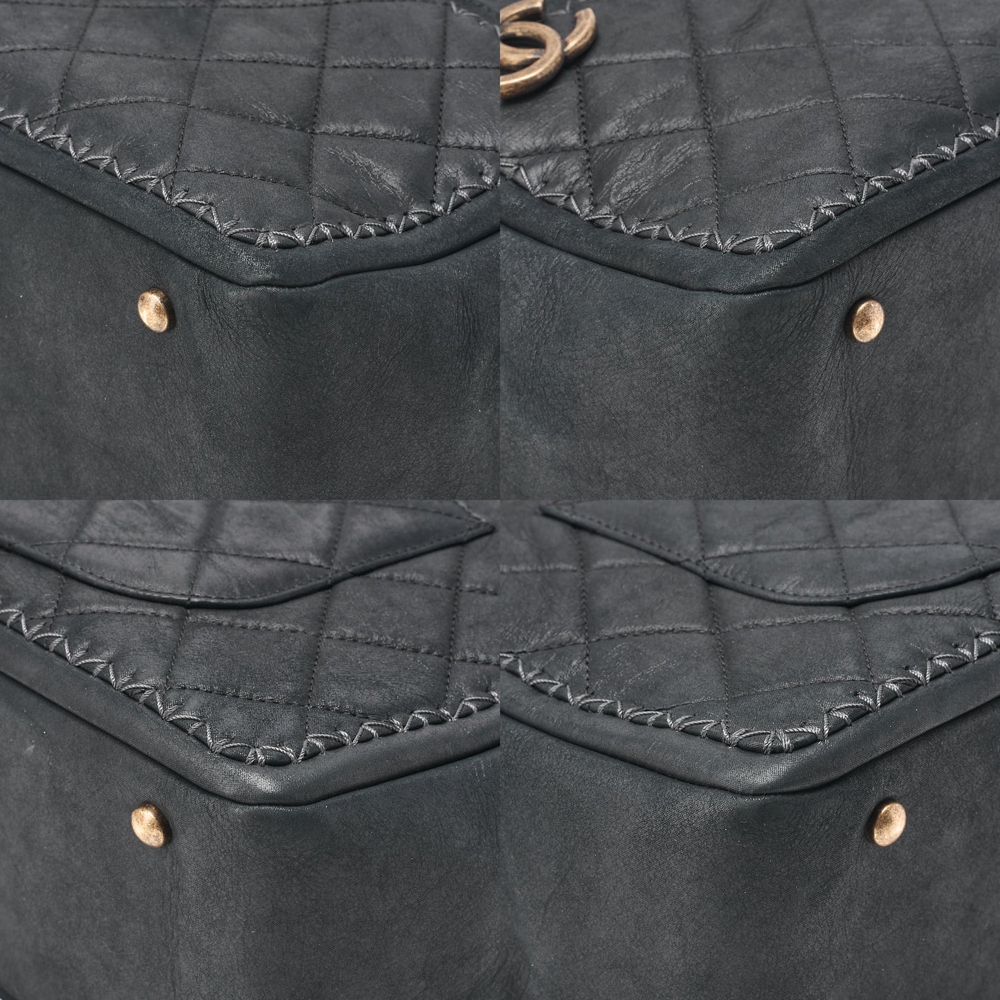 CHANEL Sparkle Leather Matelasse with Coco Charm Double Chain Shoulder Black Gold-Tone Hardware, Pre-Owned