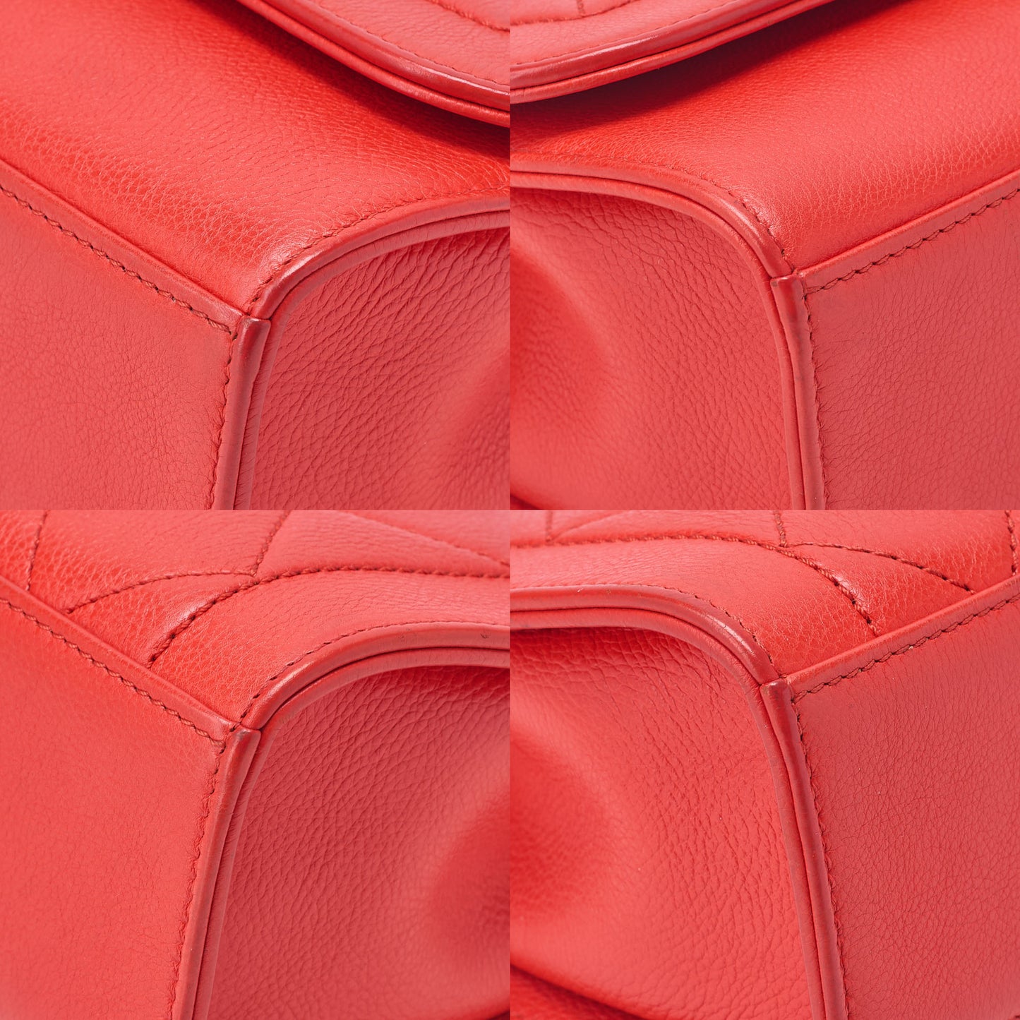 CHANEL Chanel Matelasse Logo Plate 2-Way Chain Shoulder Calfskin Red Gold-Tone Hardware, Pre-Owned