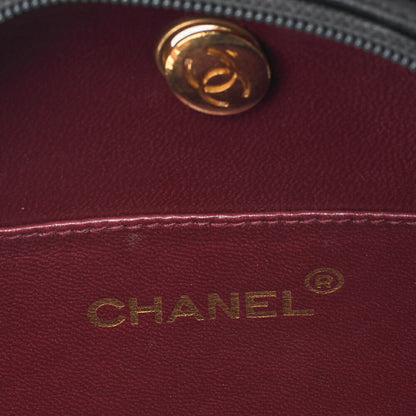 CHANEL Matelasse Diamond-Shaped Charm Half Moon Lambskin Black Gold-Tone Hardware, Pre-Owned