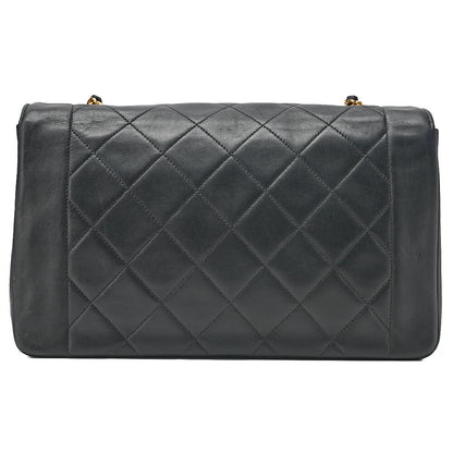 CHANEL Matelasse Diana Flap 25cm Chain Shoulder Lambskin Black Gold-Tone Hardware, Pre-Owned