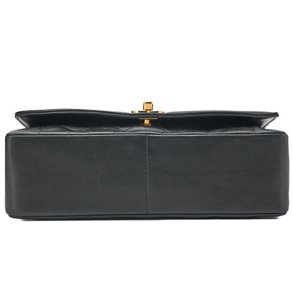 CHANEL Matelasse Diana Flap 25cm Chain Shoulder Lambskin Black Gold-Tone Hardware, Pre-Owned