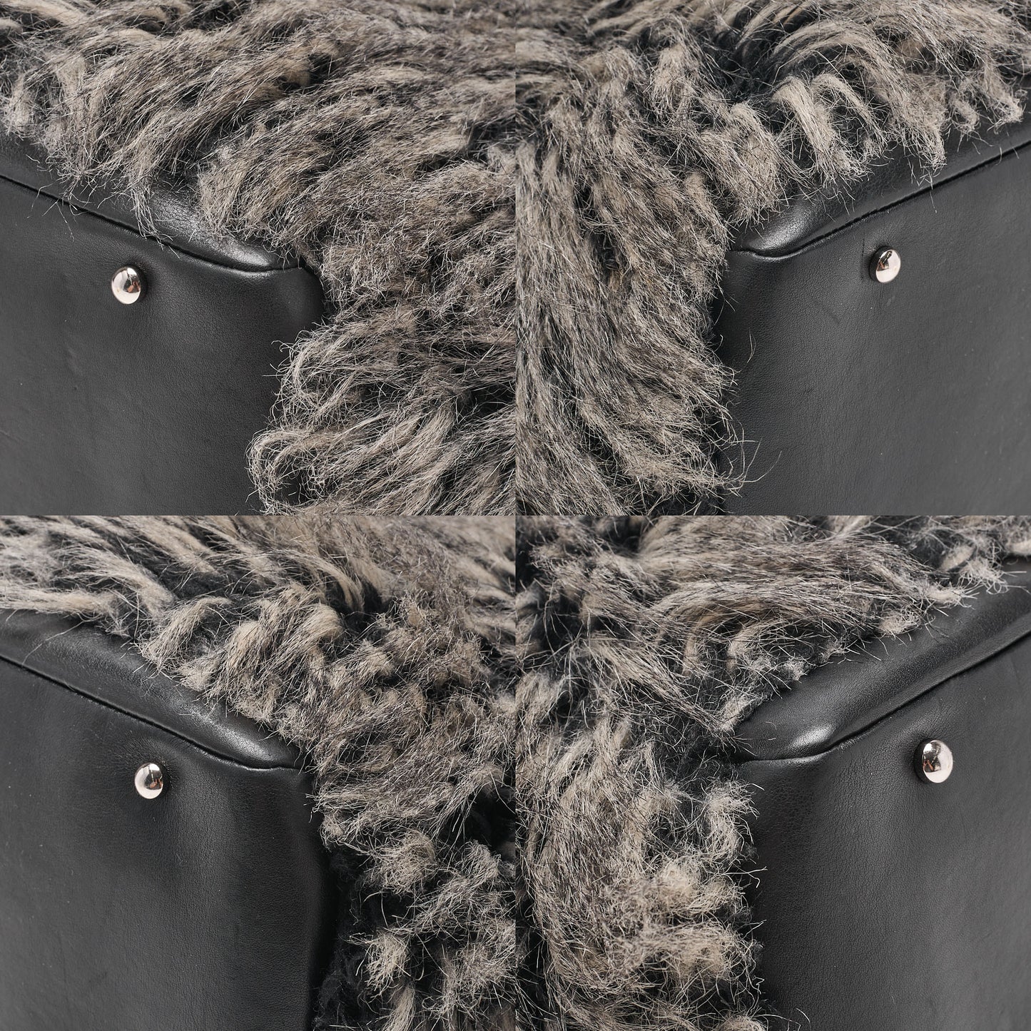 CHANEL Paris Biarritz Fantasy Fur Coco Charm Tote Bag Black Silver-Tone Hardware, Pre-Owned
