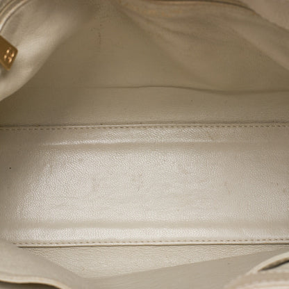 CHANEL Tote Bag Matelasse Turn Rock Bicolore Caviar Skin Ivory Gold-Tone Hardware, Pre-Owned