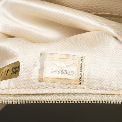 CHANEL Tote Bag Matelasse Turn Rock Bicolore Caviar Skin Ivory Gold-Tone Hardware, Pre-Owned