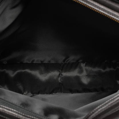 CHANEL Lambskin Matelasse Turn Lock Logo Charm Tote Bag Black Gold-Tone Hardware, Pre-Owned