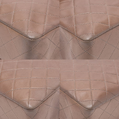 CHANEL Lambskin Matelasse Trapezoidal Single Chain Shoulder Bag Brown Gold-Tone Hardware, Pre-Owned