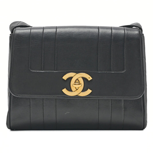 CHANEL Lambskin Mademoiselle DecaCoco Single Flap Shoulder Gold-Tone Hardware, Pre-Owned