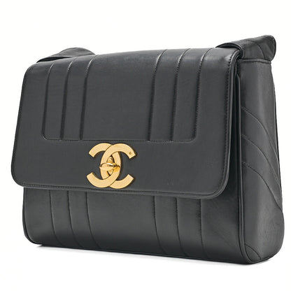 CHANEL Lambskin Mademoiselle DecaCoco Single Flap Shoulder Gold-Tone Hardware, Pre-Owned