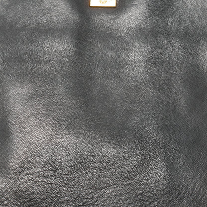 CHANEL Lambskin Coco Mark Chain Backpack Black Gold-Tone Hardware, Pre-Owned