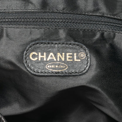 CHANEL Lambskin Coco Mark Chain Backpack Black Gold-Tone Hardware, Pre-Owned