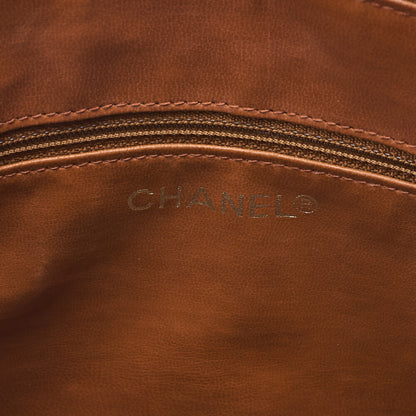 CHANEL Matelasse Plate Charm Chain Shoulder Lambskin Brown Gold-Tone Hardware, Pre-Owned