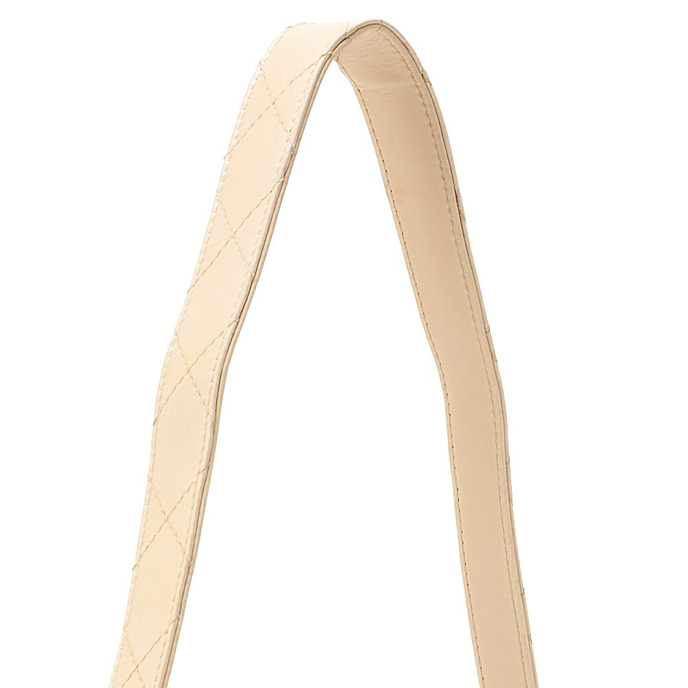 CHANEL Lambskin Matelasse Diana Flap One-Shoulder Beige Gold-Tone Hardware, Pre-Owned