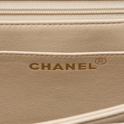 CHANEL Lambskin Matelasse Diana Flap One-Shoulder Beige Gold-Tone Hardware, Pre-Owned