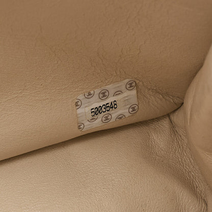 CHANEL Lambskin Matelasse Diana Flap One-Shoulder Beige Gold-Tone Hardware, Pre-Owned