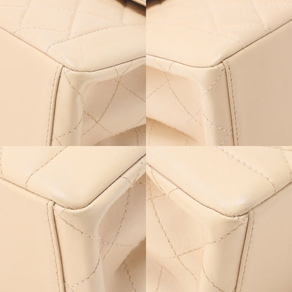 CHANEL Lambskin Matelasse Diana Flap One-Shoulder Beige Gold-Tone Hardware, Pre-Owned
