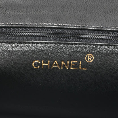 CHANEL Matelasse Full Flap Lambskin Black Top Coco Mark Chain Shoulder Gold-Tone Hardware, Pre-Owned