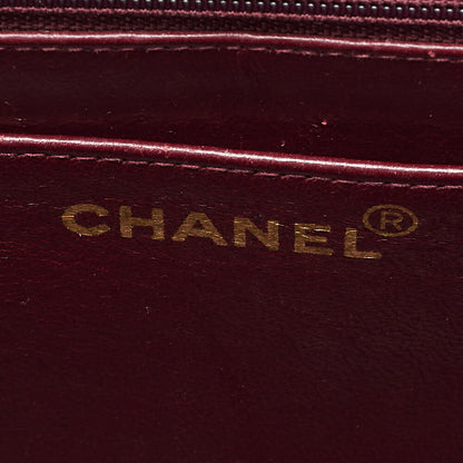 CHANEL Chain Shoulder Bag Deka Matelasse 34cm Single Flap Lambskin Black Gold-Tone Hardware, Pre-Owned