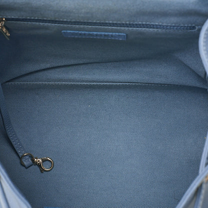 CHANEL Caviar Skin Turn Lock Chain Backpack Blue Gold-Tone Hardware, Pre-Owned