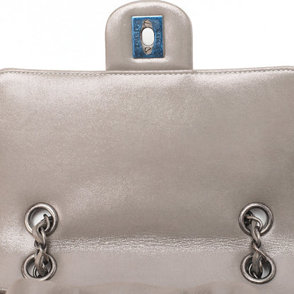 CHANEL Matelasse Turn Lock Chain Backpack Super Crew Leather Silver Silver-Tone Hardware, Pre-Owned