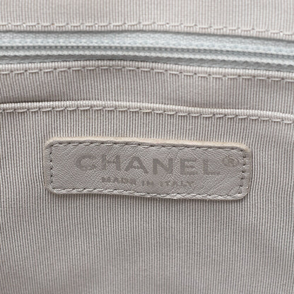CHANEL Matelasse Turn Lock Chain Backpack Super Crew Leather Silver Silver-Tone Hardware, Pre-Owned