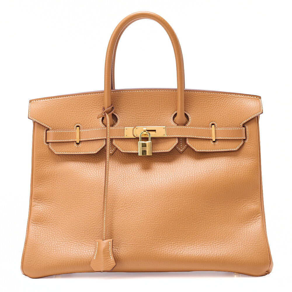 HERMES Hermes Birkin 35 Handbag Ardennes Natural Sable Gold-Tone Hardware, Pre-Owned