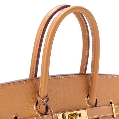 HERMES Hermes Birkin 35 Handbag Ardennes Natural Sable Gold-Tone Hardware, Pre-Owned