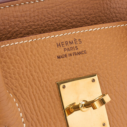 HERMES Hermes Birkin 35 Handbag Ardennes Natural Sable Gold-Tone Hardware, Pre-Owned