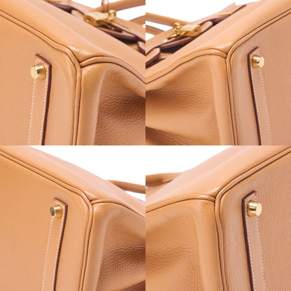 HERMES Hermes Birkin 35 Handbag Ardennes Natural Sable Gold-Tone Hardware, Pre-Owned