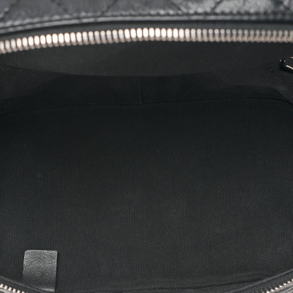 CHANEL Vintage Calf X Vinyl Matelasse Turn Lock Backpack-Type Chain Shoulder Black Silver-Tone Hardware, Pre-Owned
