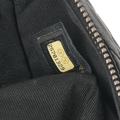 CHANEL Vintage Calf X Vinyl Matelasse Turn Lock Backpack-Type Chain Shoulder Black Silver-Tone Hardware, Pre-Owned