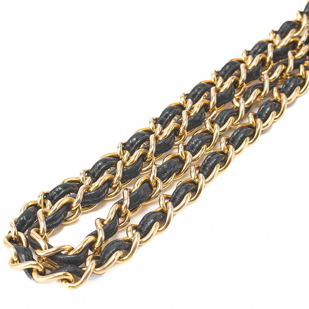 CHANEL Lizard Coco Mark Full Flap Chain Shoulder Black Gold-Tone Hardware, Pre-Owned