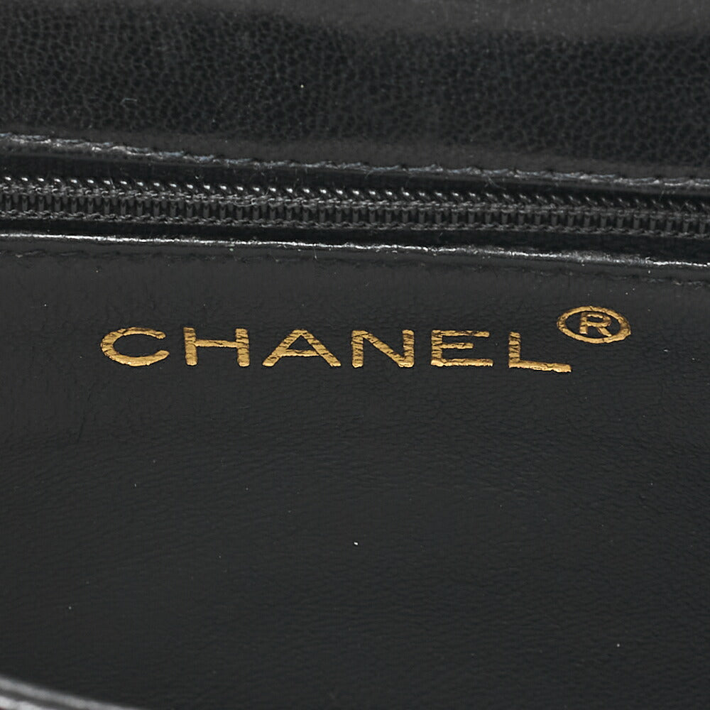 CHANEL Lizard Coco Mark Full Flap Chain Shoulder Black Gold-Tone Hardware, Pre-Owned