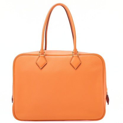 HERMES Plume 32 Taurillon Handbag Orange Gold-Tone Hardware, Pre-Owned