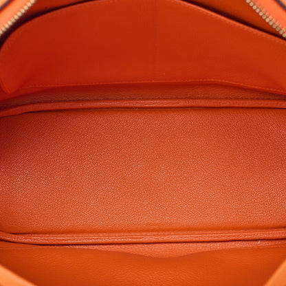 HERMES Plume 32 Taurillon Handbag Orange Gold-Tone Hardware, Pre-Owned