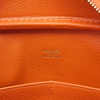 HERMES Plume 32 Taurillon Handbag Orange Gold-Tone Hardware, Pre-Owned