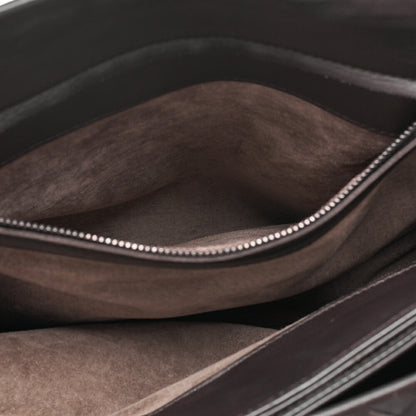 BOTTEGA VENETA Bottega Lambskin Intrechart Tote Bag Brown Dark Gray-Tone Hardware, Pre-Owned