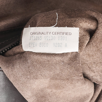 BOTTEGA VENETA Bottega Lambskin Intrechart Tote Bag Brown Dark Gray-Tone Hardware, Pre-Owned