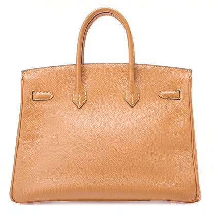 HERMES Hermes Birkin 35 Handbag Ardennes Natural Sable Gold-Tone Hardware, Pre-Owned