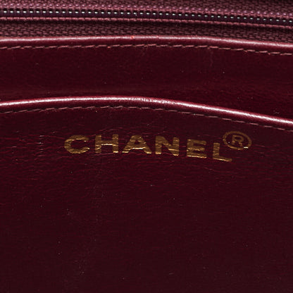 CHANEL Chain Shoulder Bag Deka Matelasse 34cm Single Flap Lambskin Black Gold-Tone Hardware, Pre-Owned