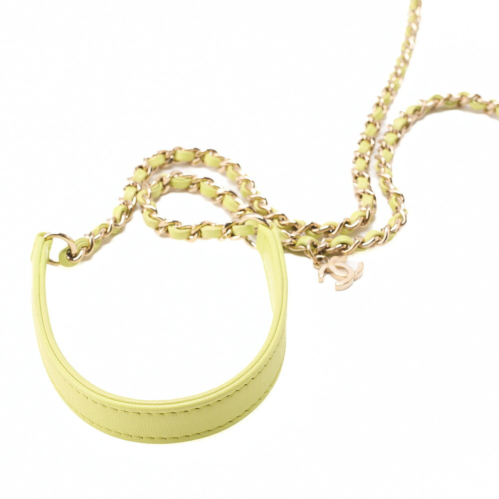 CHANEL Tweed X Leather Coco Mark Full Flap Chain Shoulder Light Green Gold-Tone Hardware, Pre-Owned