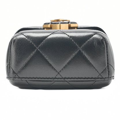 CHANEL Lambskin Matelasse Coco Mark Griffore Box Bag Chain Shoulder Gold-Tone Hardware, Pre-Owned