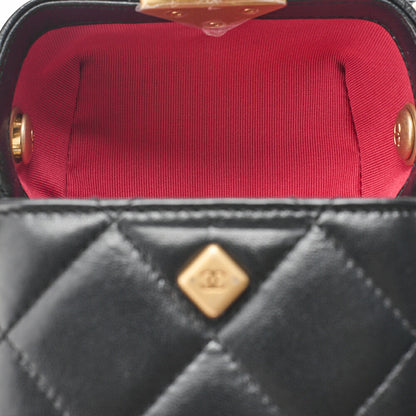 CHANEL Lambskin Matelasse Coco Mark Griffore Box Bag Chain Shoulder Gold-Tone Hardware, Pre-Owned