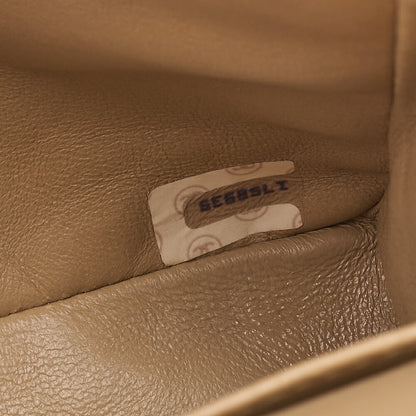 CHANEL Lambskin Matelasse Double Flap 25cm Chain Shoulder Beige Gold-Tone Hardware, Pre-Owned