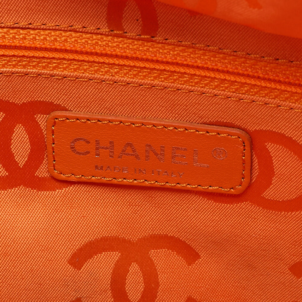 CHANEL Cambonline Matelasse Tote Bag Calf Leather x Enamel Brown Silver-Tone Hardware, Pre-Owned