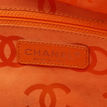 CHANEL Cambonline Matelasse Tote Bag Calf Leather x Enamel Brown Silver-Tone Hardware, Pre-Owned
